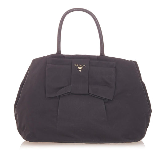 Prada Fiocco Bow Tessuto Tote Bag  