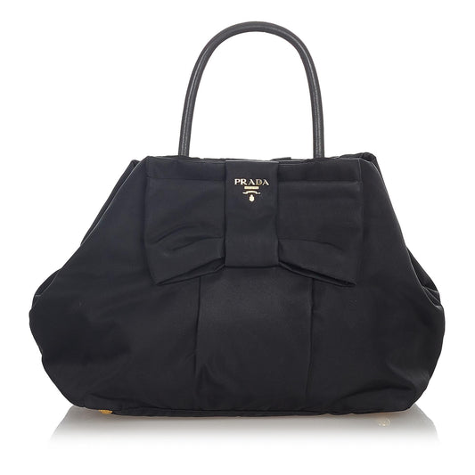 Prada Fiocco Bow Tessuto Tote Bag (SHG-23585)