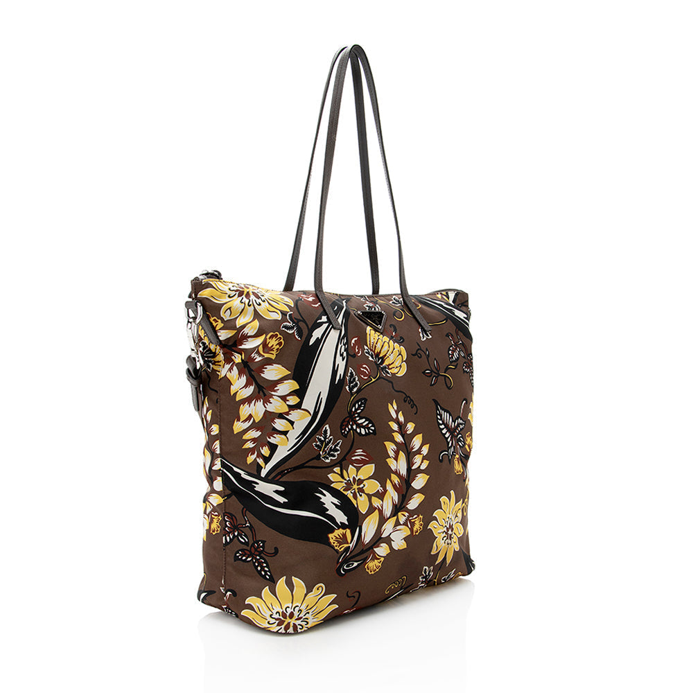 Prada Floral Tessuto Tote (SHF-17540)