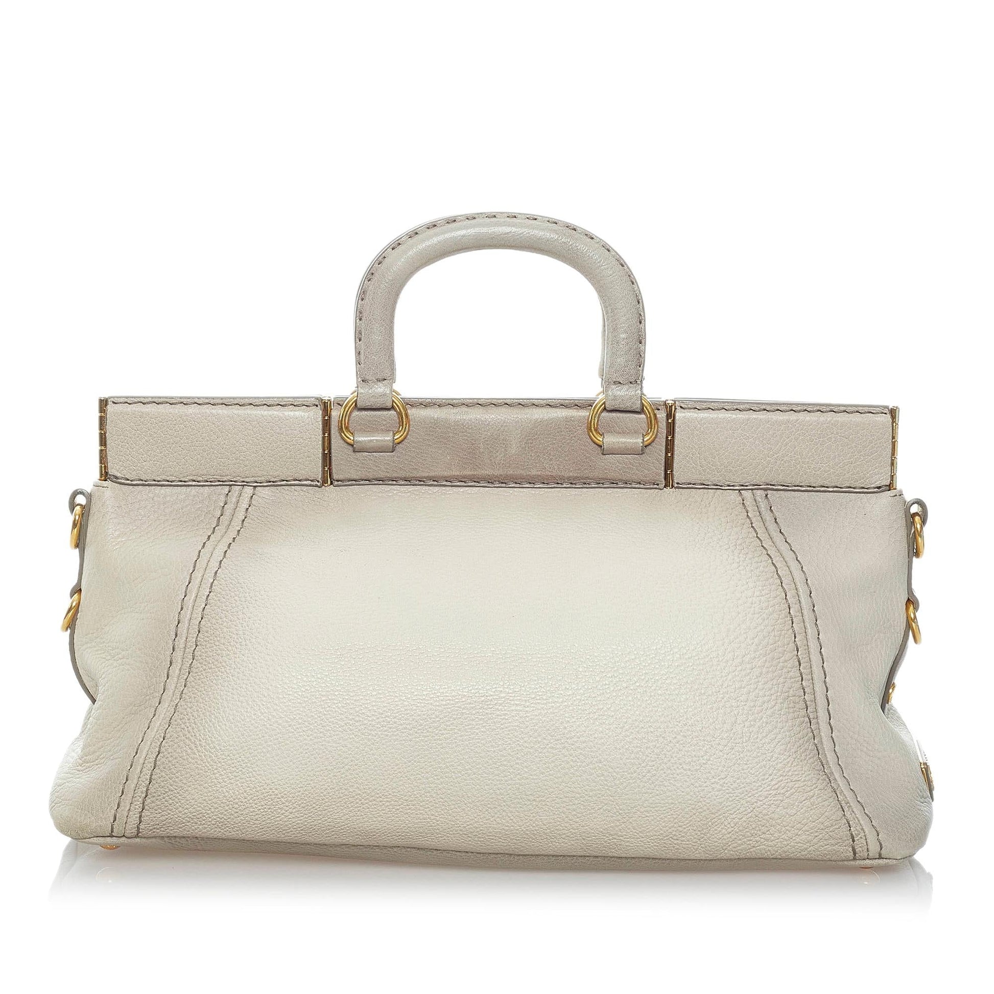 Prada Frame Leather Satchel (SHG-31189)