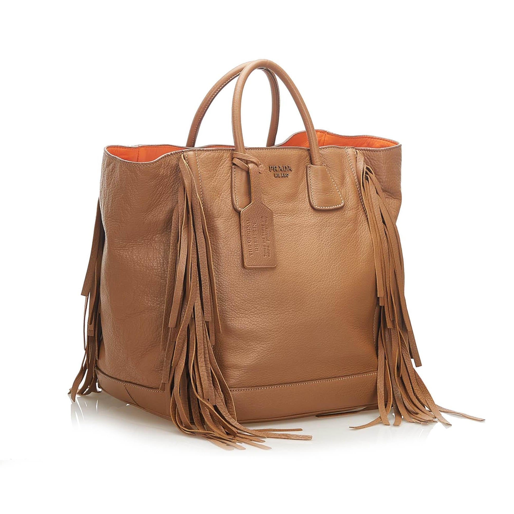 Prada Fringe Leather Tote Bag  