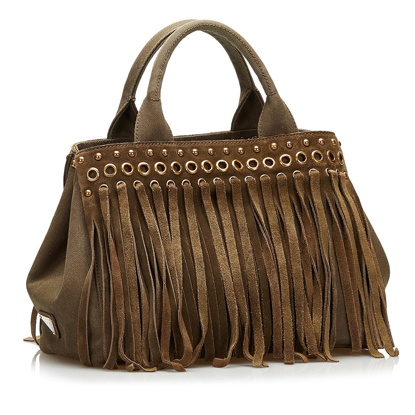 Prada Fringed Canapa Handbag (SHG-35713)