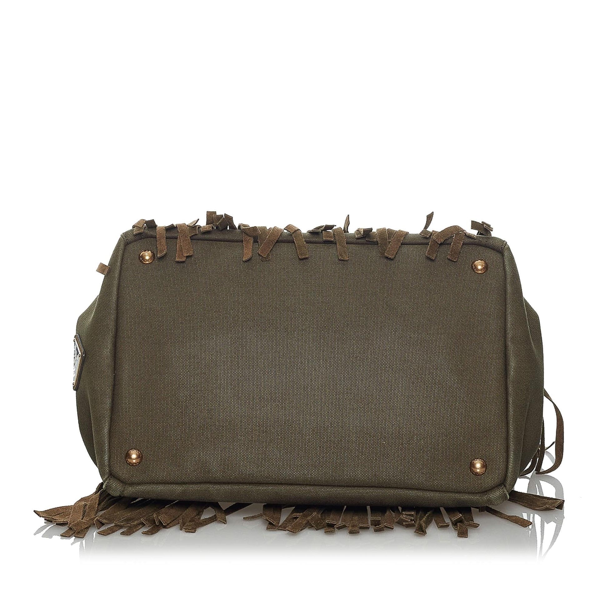 Prada Fringed Canapa Handbag (SHG-5JspMj)