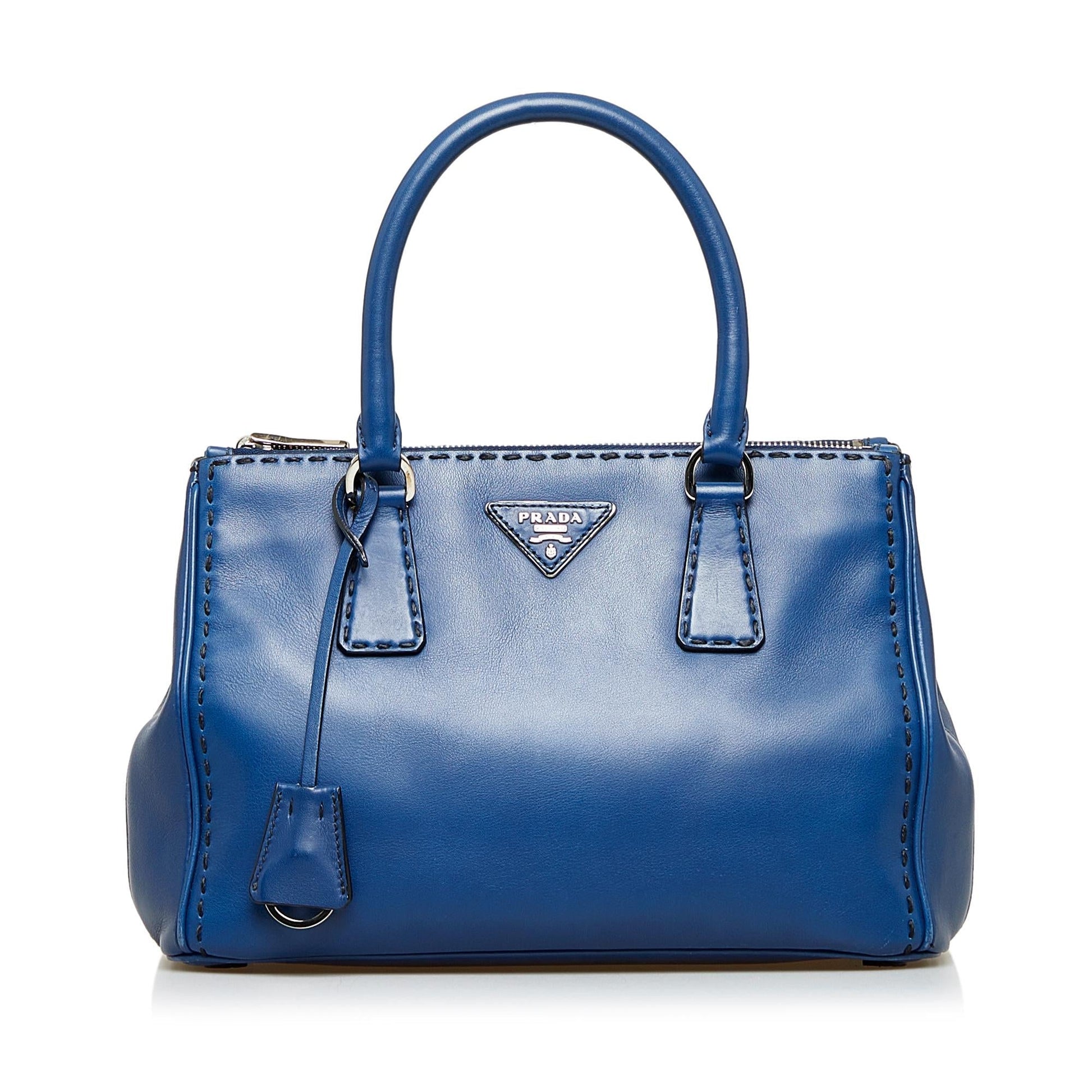 Prada Galleria Double Zip Stitched City Calf (SHG-UMb3tn) Luxury Handbag