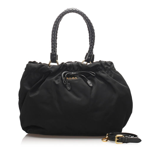 Prada Gathered Tessuto Tote  