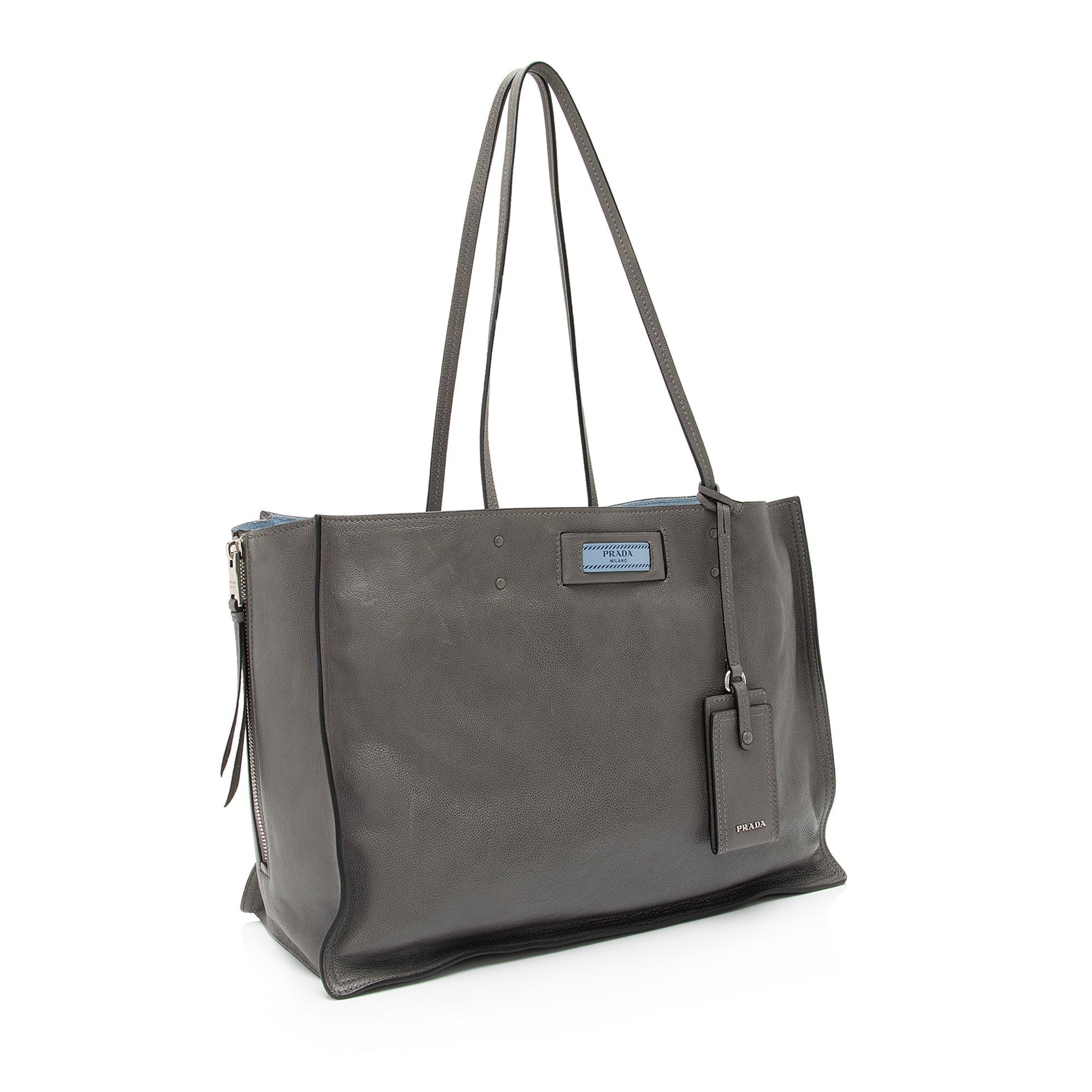 Prada Glace Calf Etiquette Tote (SHF-ylRJkw)