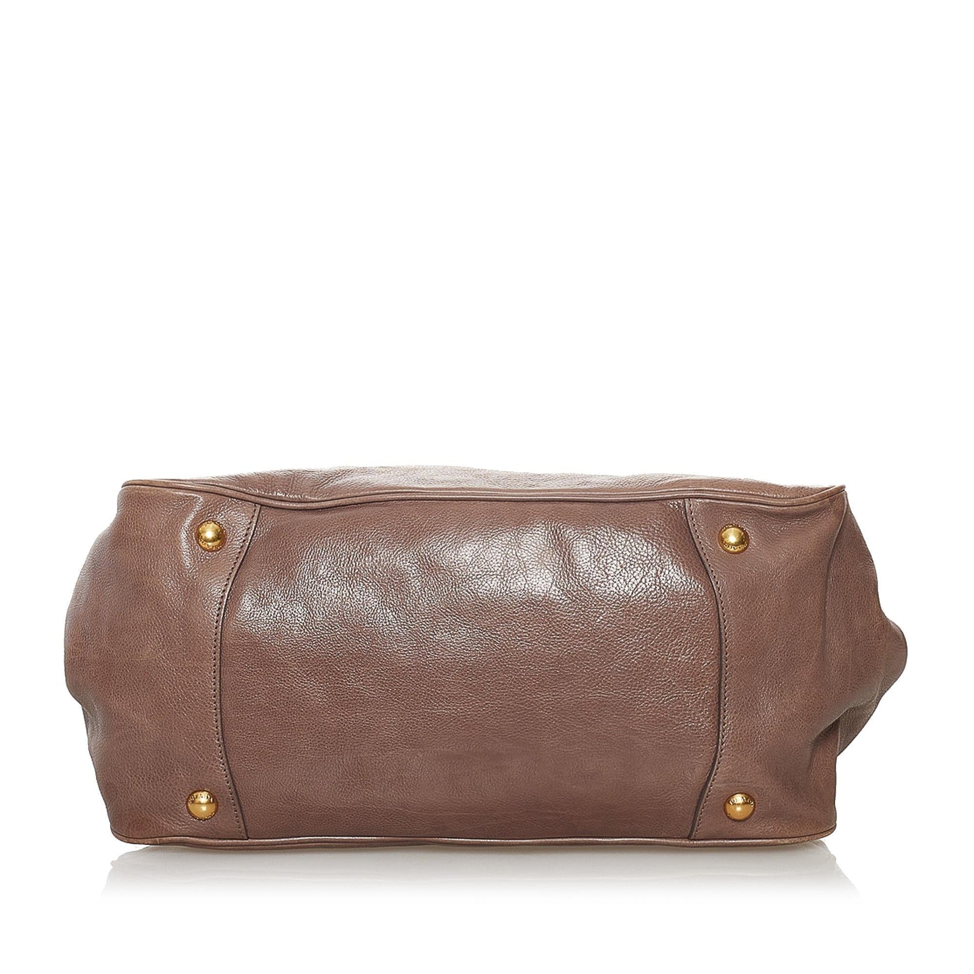 Prada Glace Calf Leather Satchel (SHG-32614)