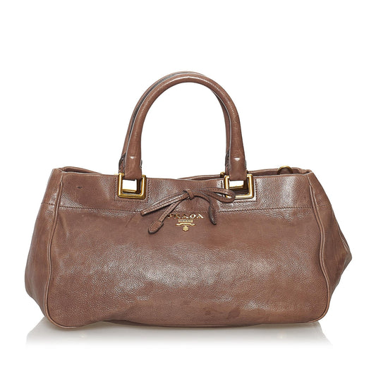 Prada Glace Calf Leather Satchel (SHG-32614)