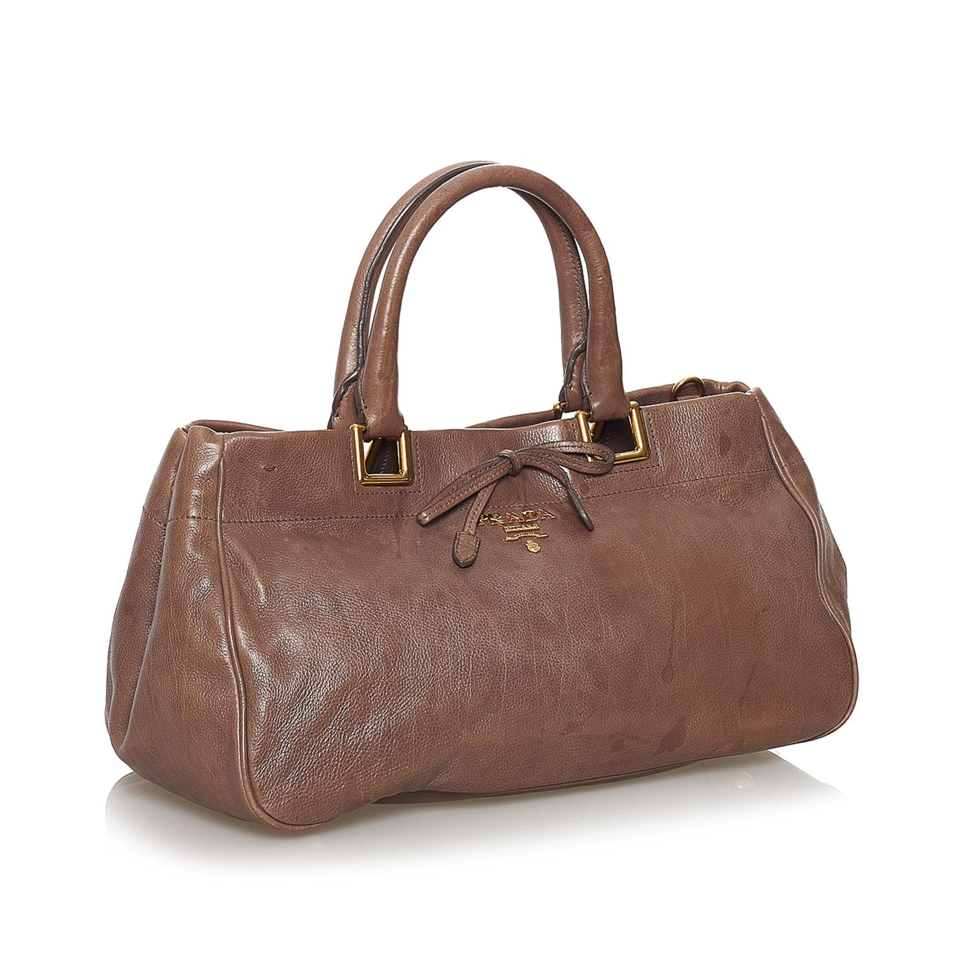 Prada Glace Calf Leather Satchel (SHG-32614)