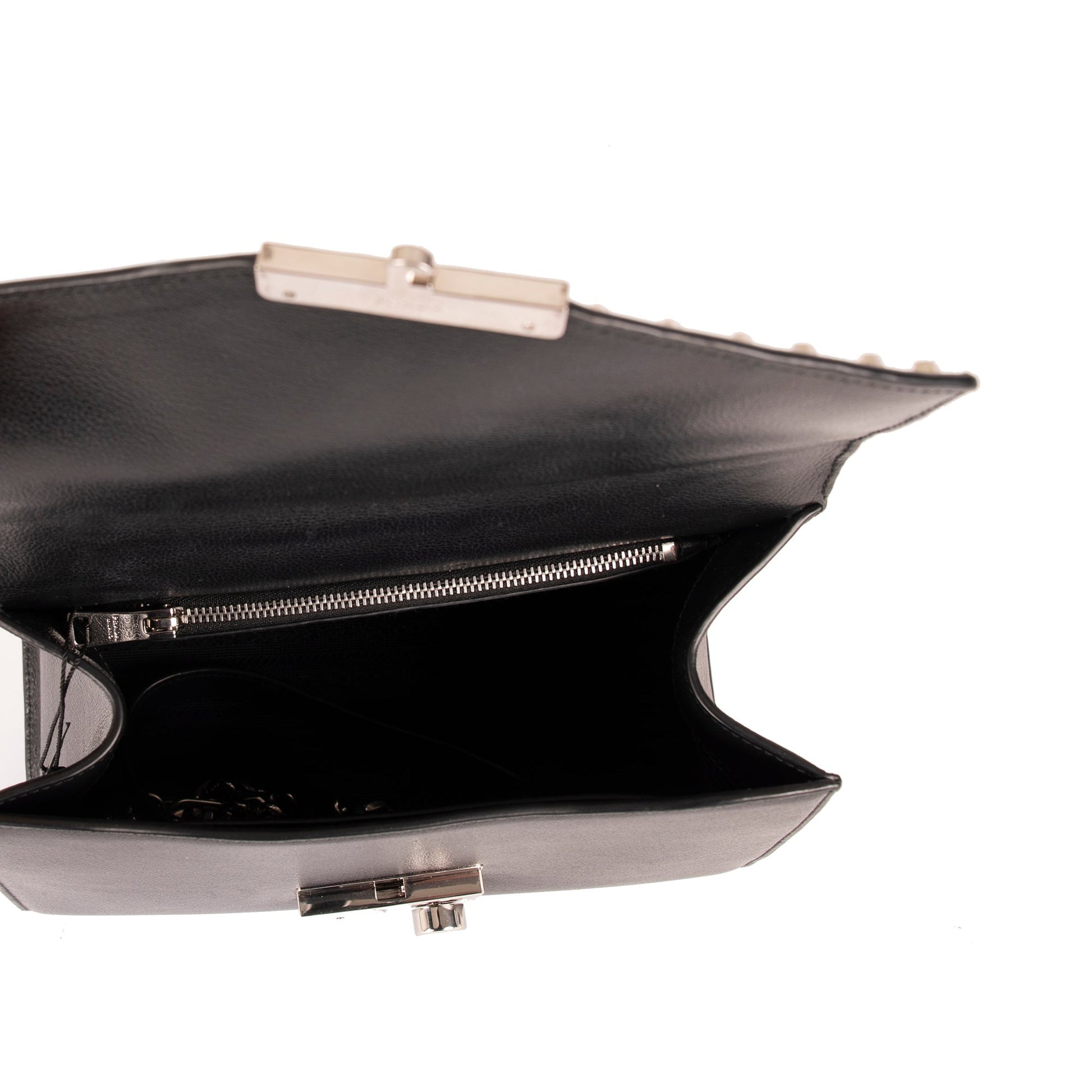 Prada Glace Calf Leather Studded Top Handle Bag
