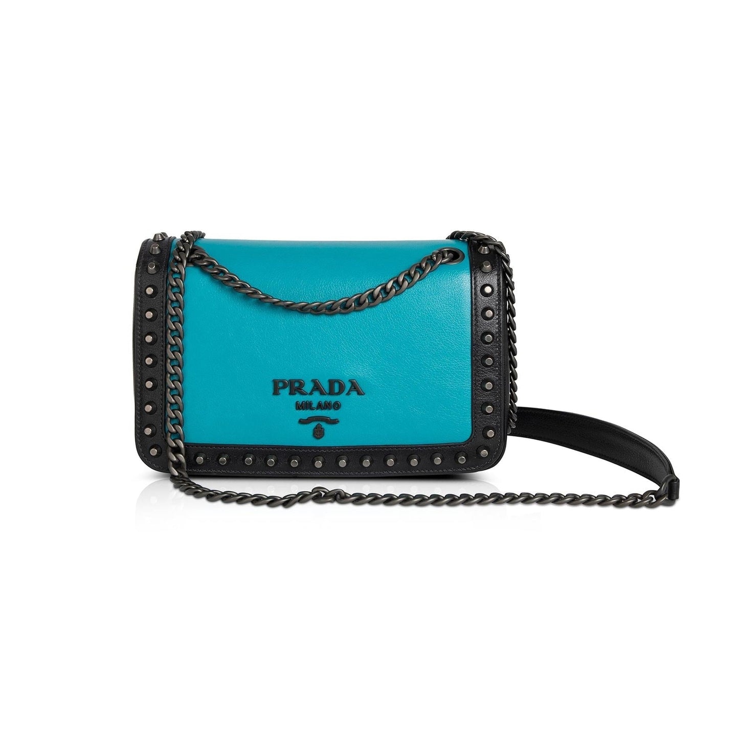 Prada Glace Calf Studded Crossbody Bag