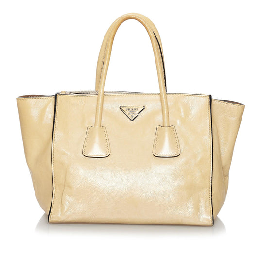 Prada Glace Calf Twin Pocket Leather Handbag (SHG-30215)