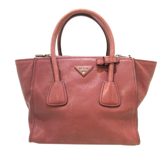 Prada Glace Calf Twin Pocket Leather Handbag (SHG-36564)
