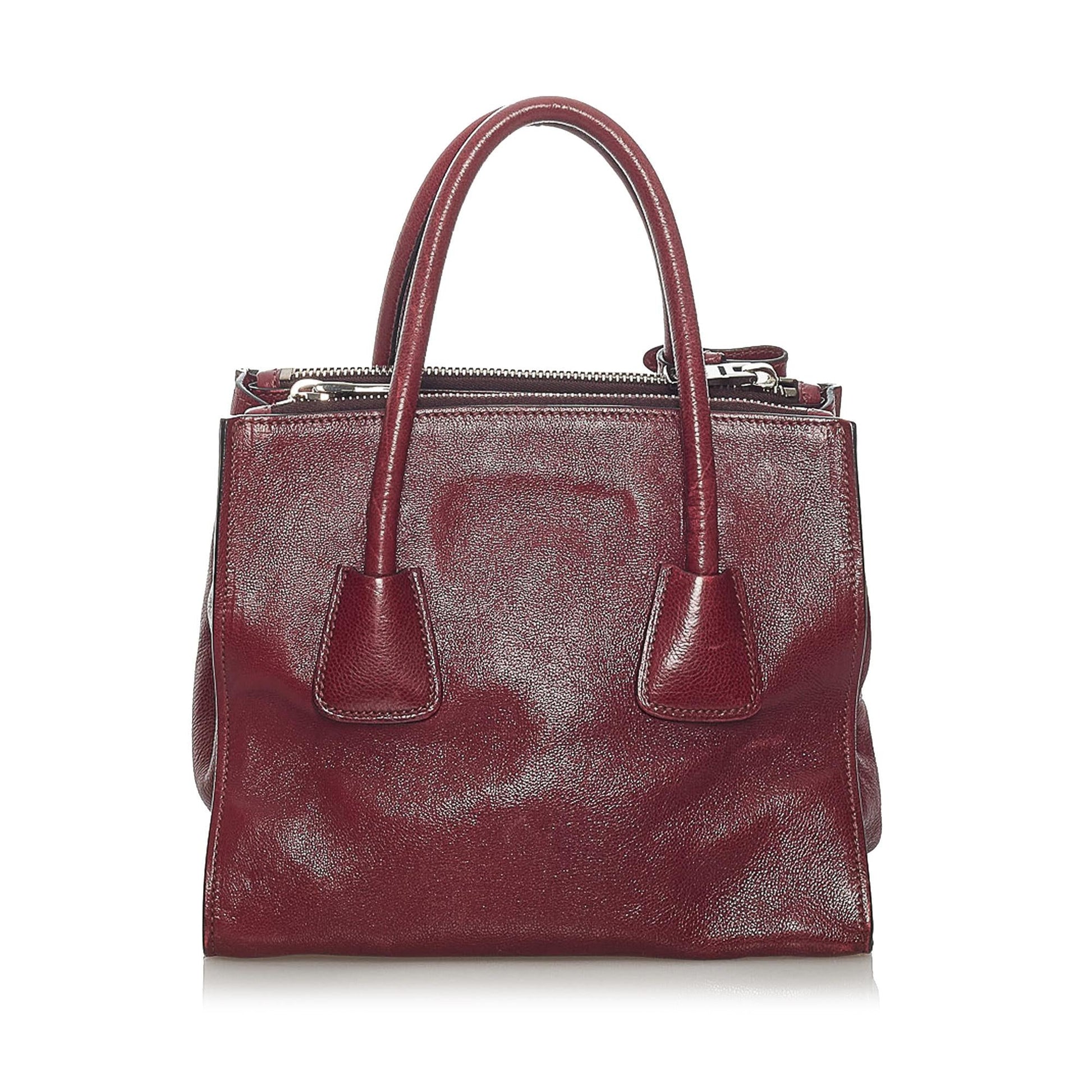 Prada Glace Calf Twin Pocket Leather Satchel (SHG-29132)