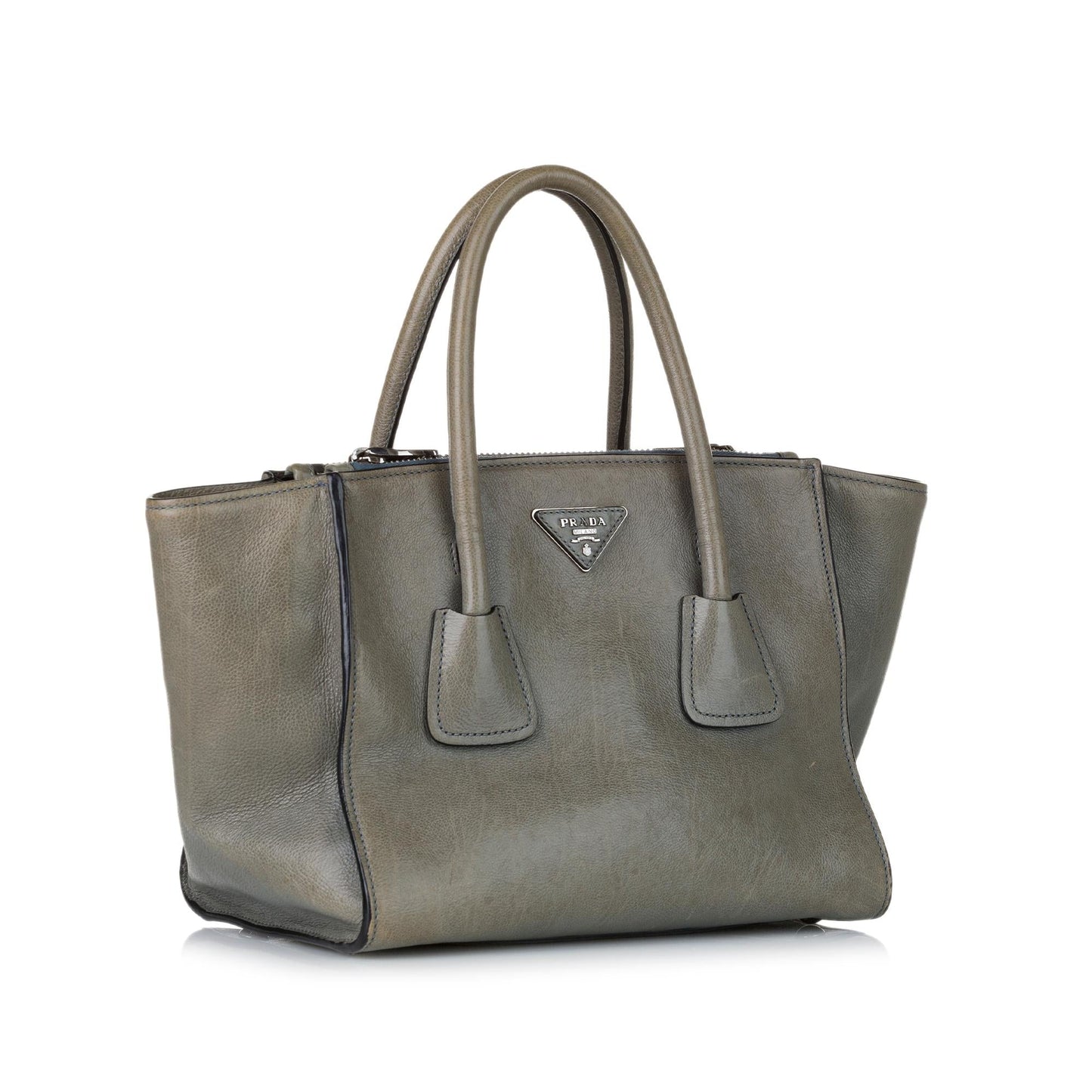 Prada Glace Calf Twin Pocket Leather Satchel (SHG-35267)