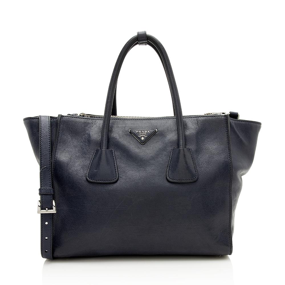 Prada Glace Calf Twin Pocket Tote  