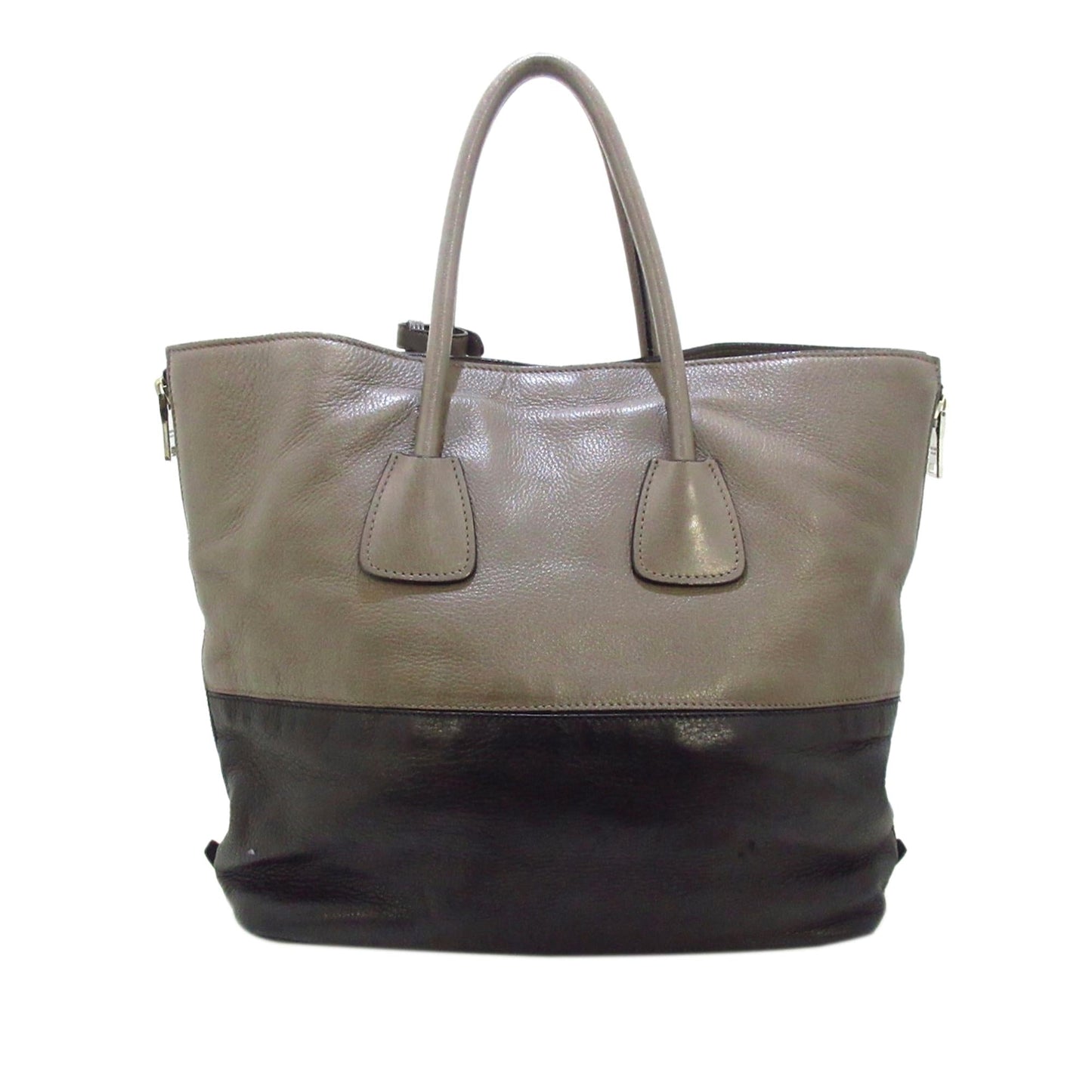 Prada Glace Calf Zippers Tote Bag (SHG-36563)