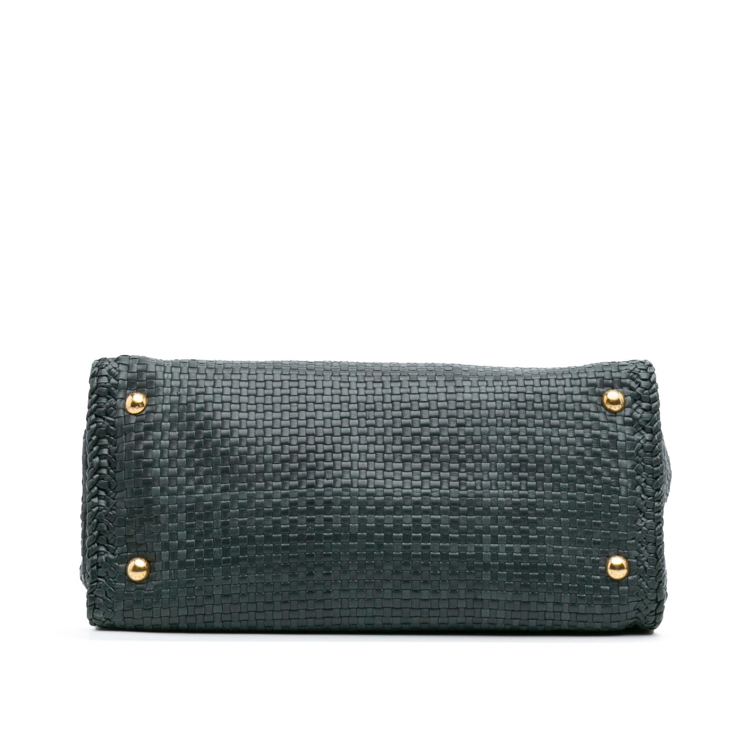 Prada Goatskin Woven Madras Satchel