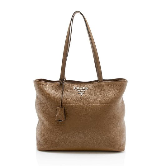 Prada Grained Leather Shopping Tote  