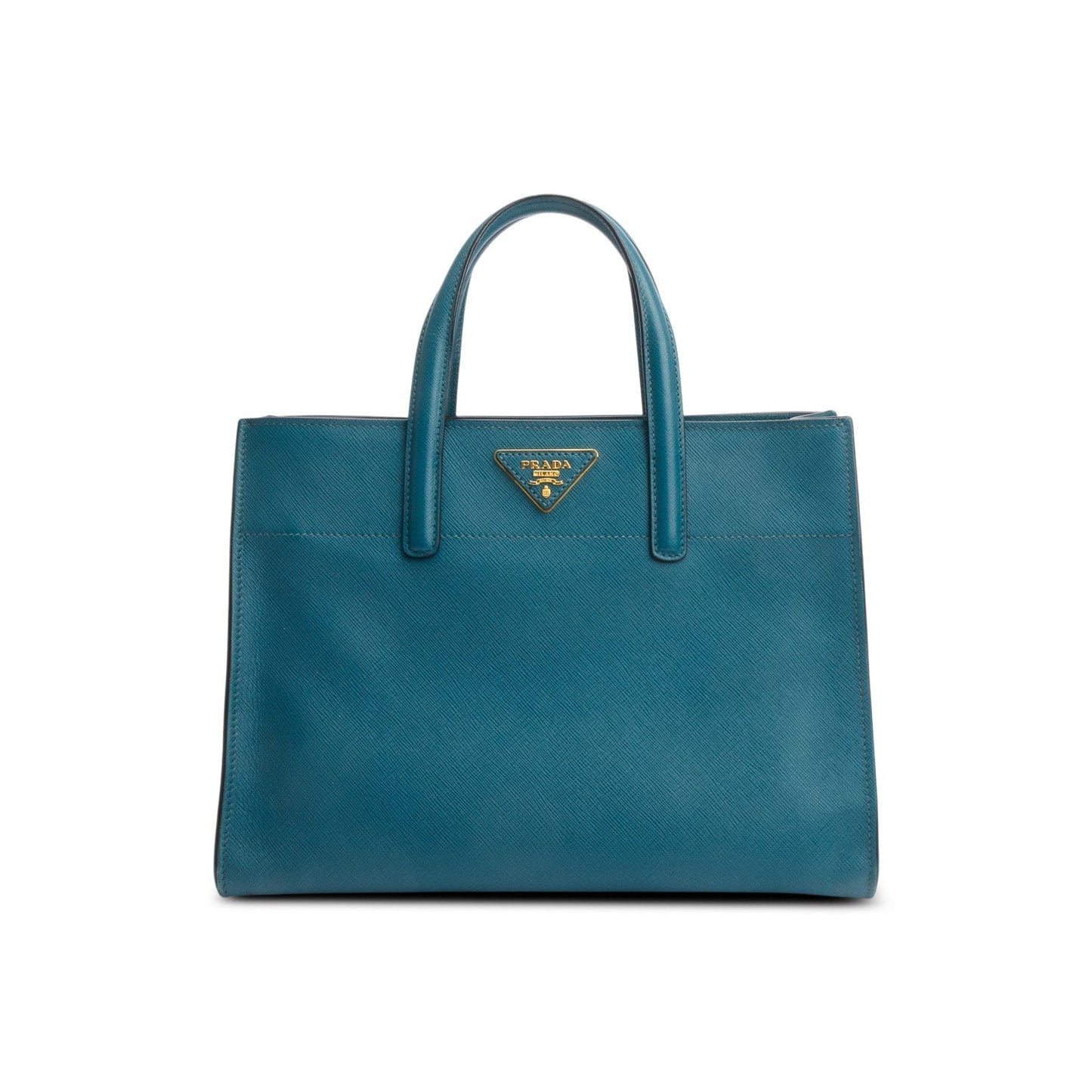 Prada Green Saffiano Soft Triple Pocket Convertible Tote