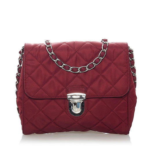 Prada Impuntu Tessuto Chain Crossbody Bag (SHG-30790)