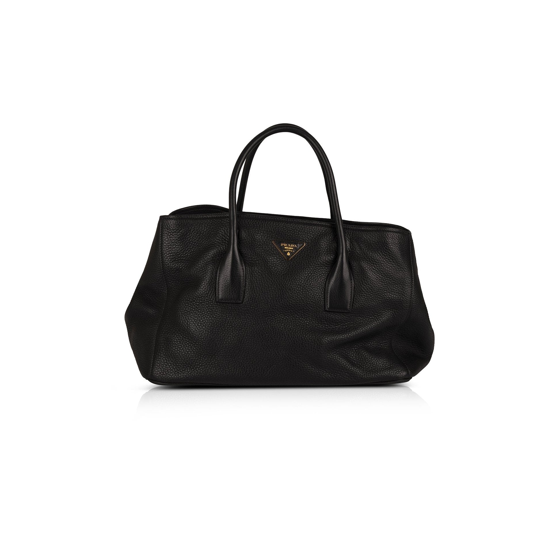 Prada Large Black Vitello Daino Tote