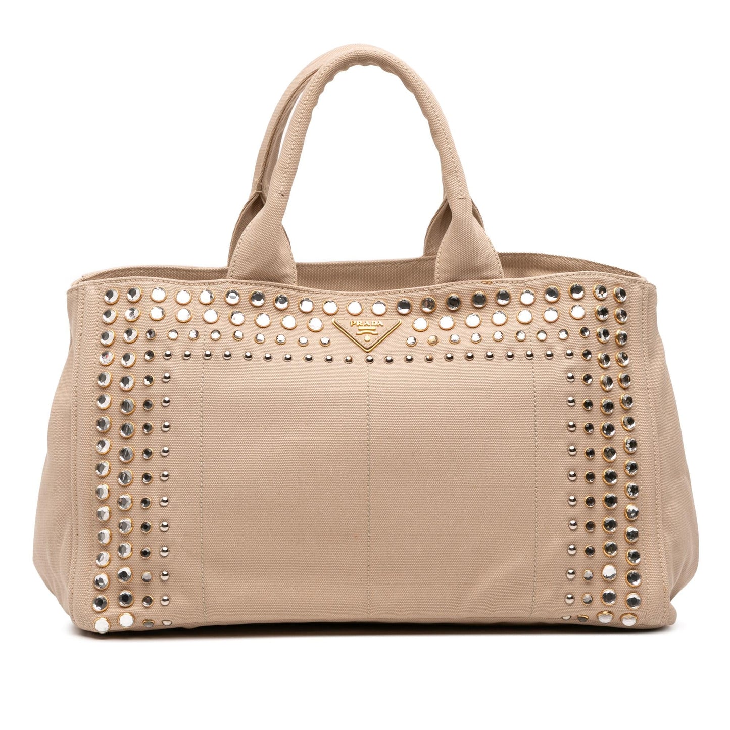 Prada Large Canvas Canapa Bijoux Satchel