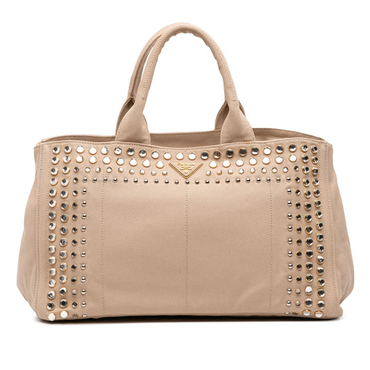 Prada Large Canvas Canapa Bijoux Satchel