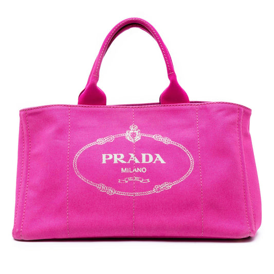Prada Large Canvas Canapa Logo Satchel