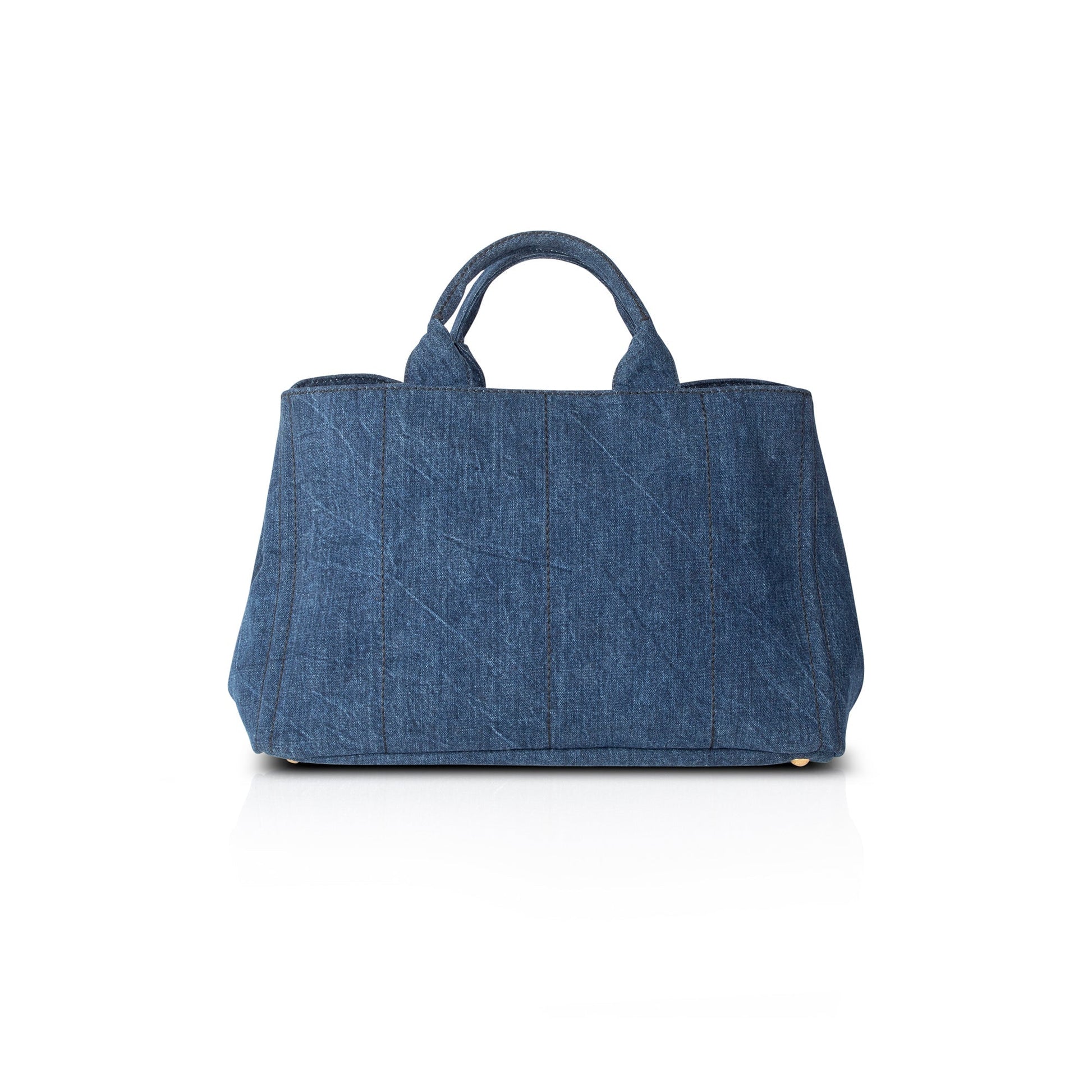 Prada Large Denim Canapa Logo Tote