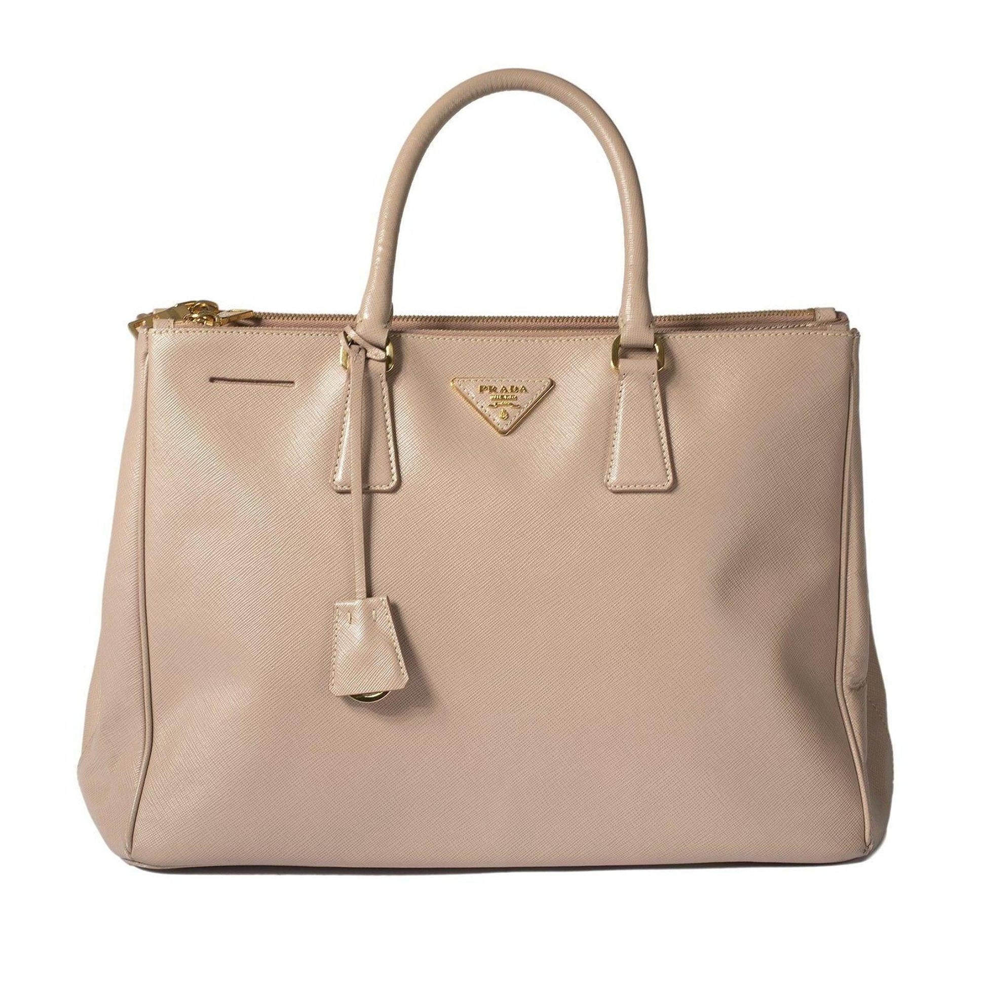Prada Large Saffiano Lux Double Zip Galleria Tote