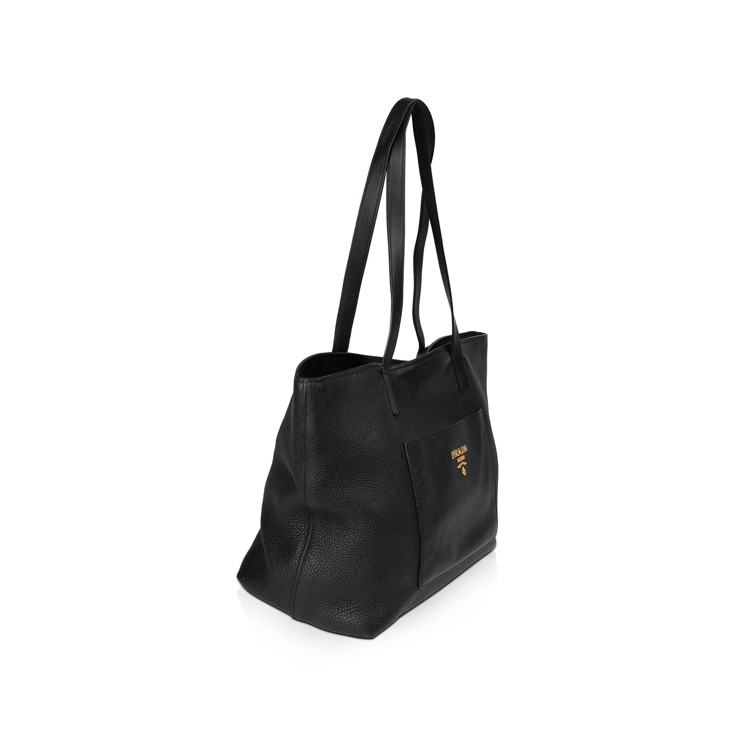 Prada Large Vitello Daino Front Pocket Tote