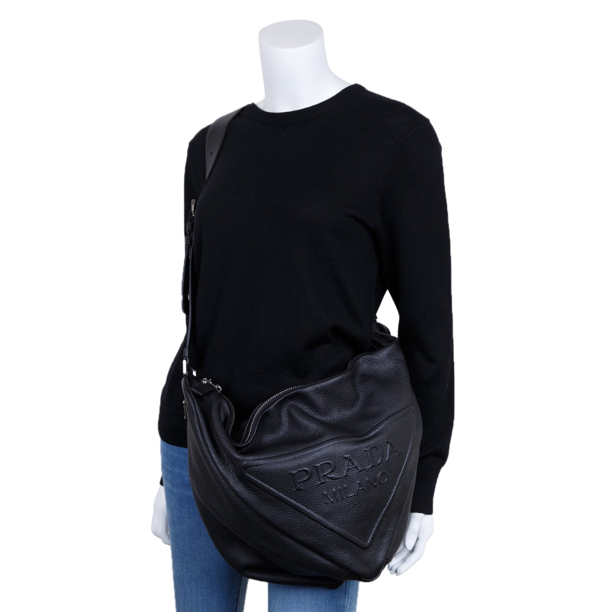 Prada Large Vitello Daino Leather Triangle Bag