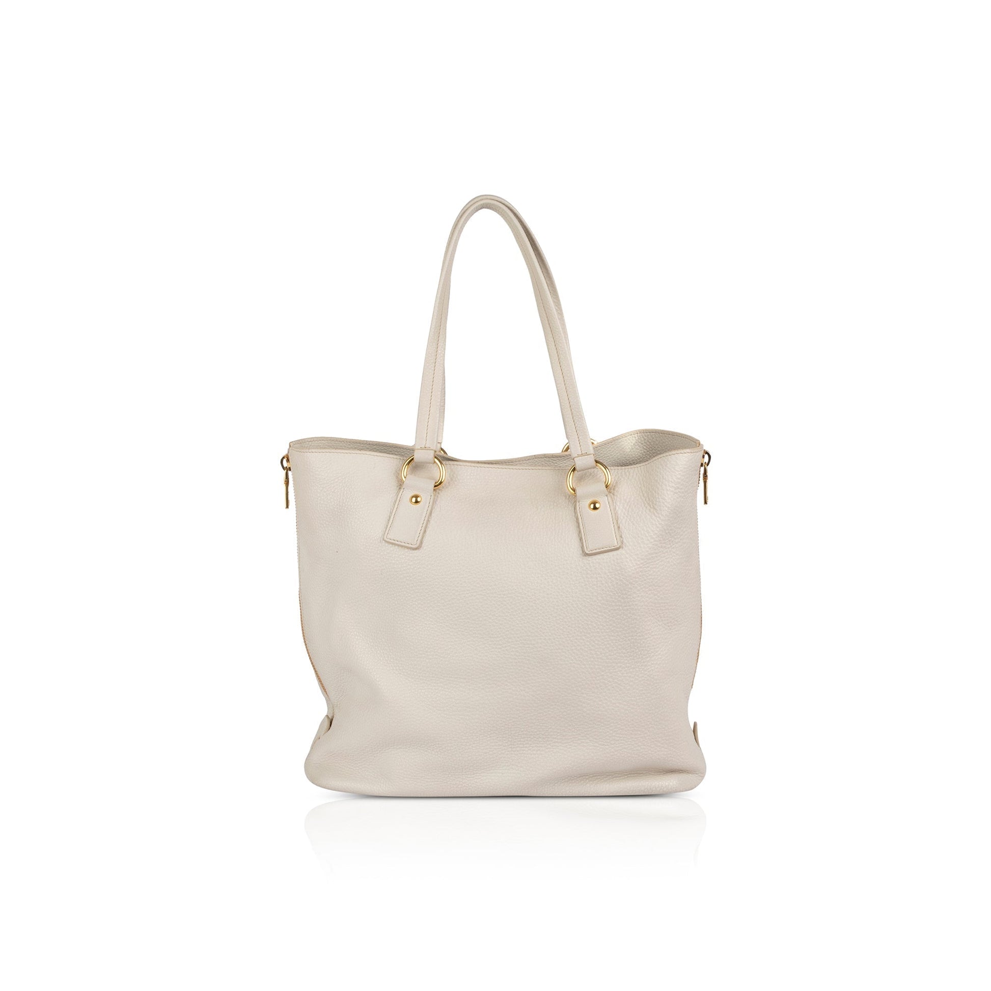 Prada Large Vitello Daino Side Zip Shopping Tote