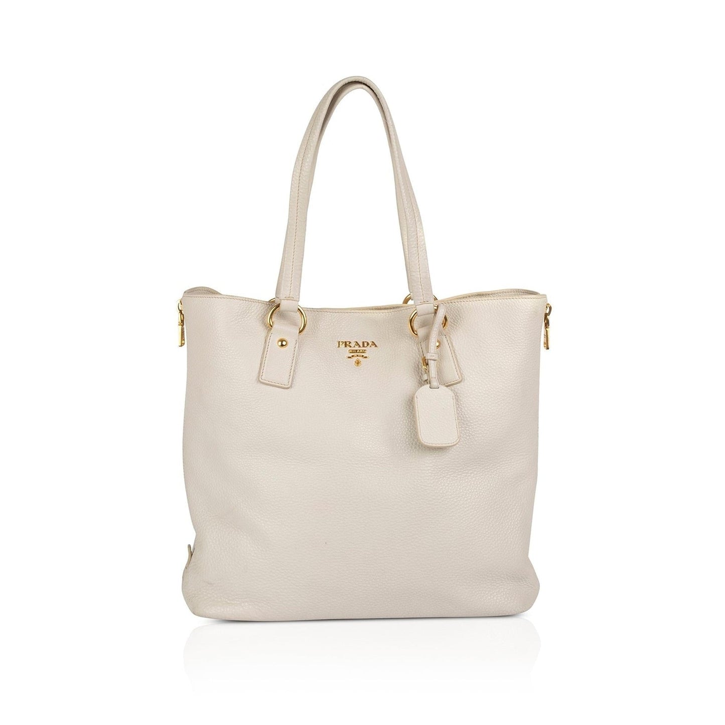 Prada Large Vitello Daino Side Zip Shopping Tote