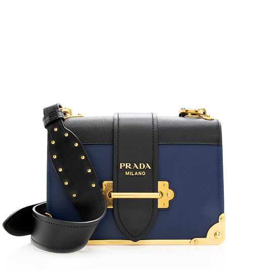 Prada Leather Cahier Shoulder Bag (SHF-19420)