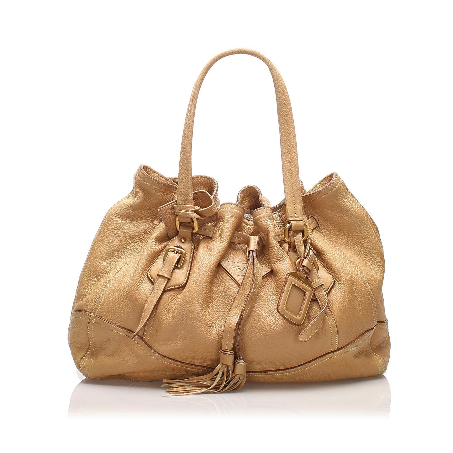 Prada Leather Tassel Tote Bag  