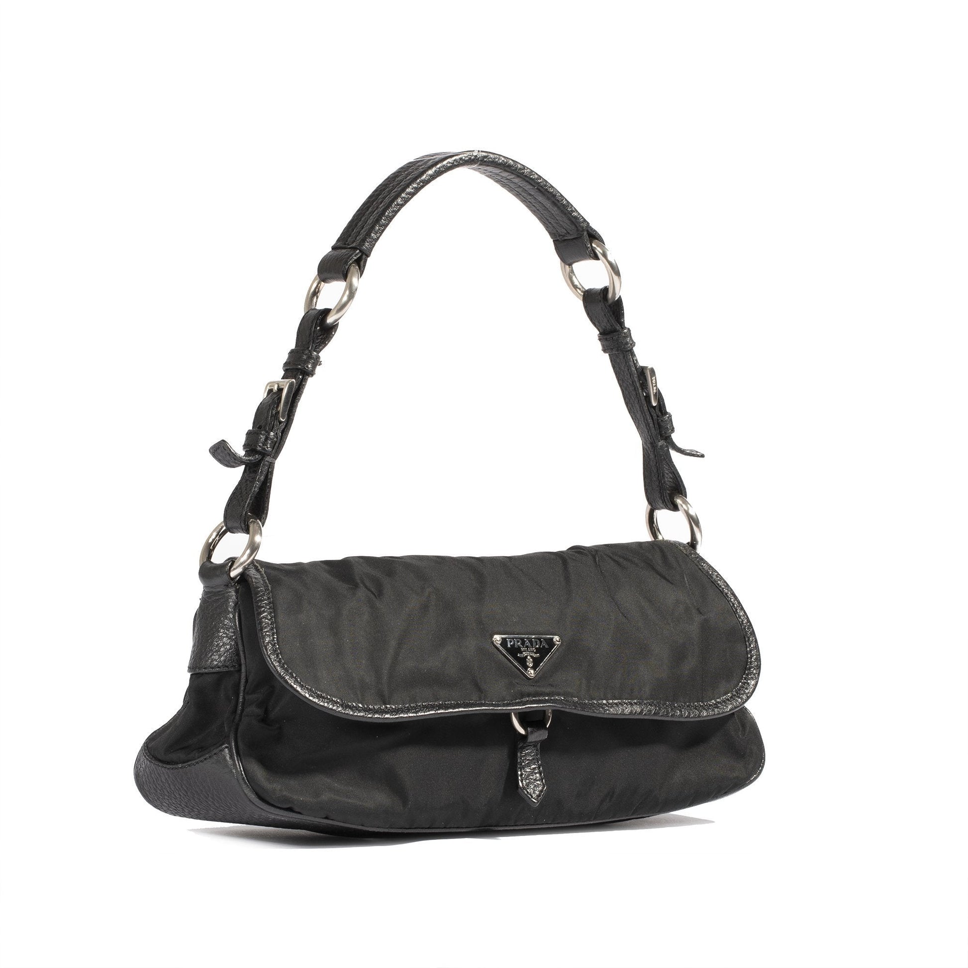 Prada Leather-Trimmed Tessuto Nylon Vien Bag
