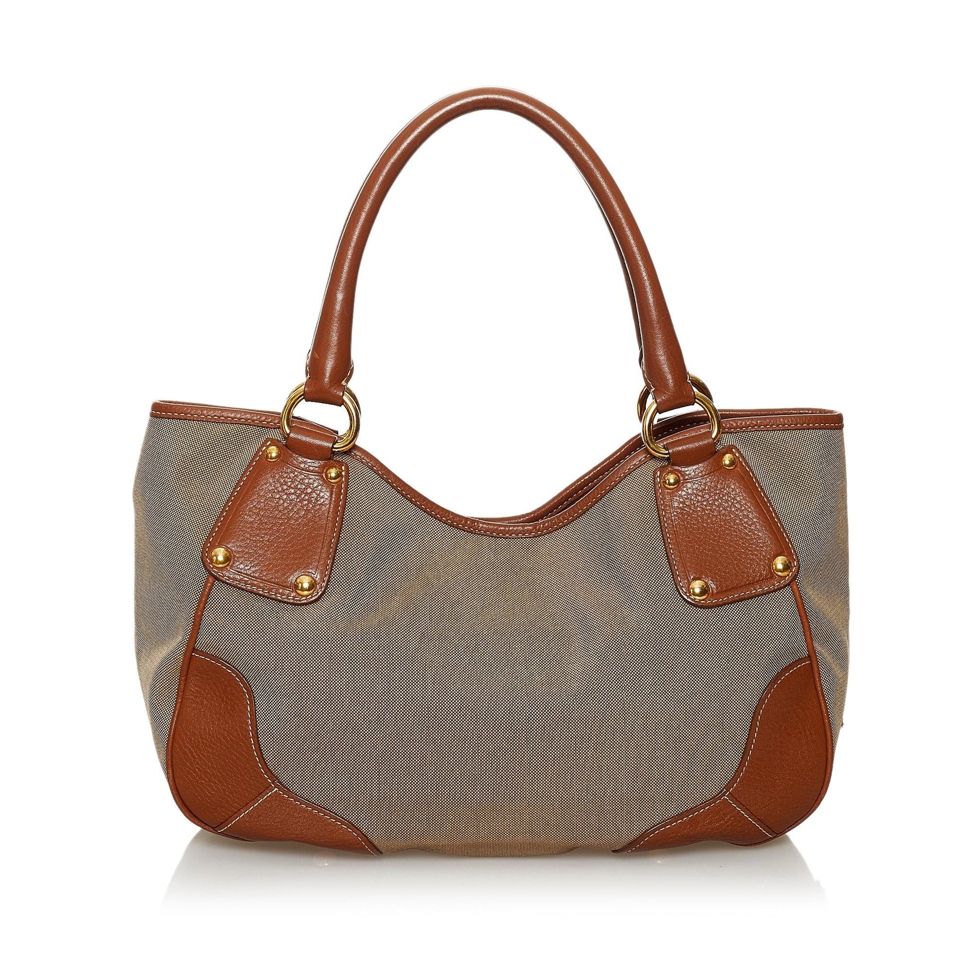 Prada Logo Canvas Shoulder Bag (SHG-30519)