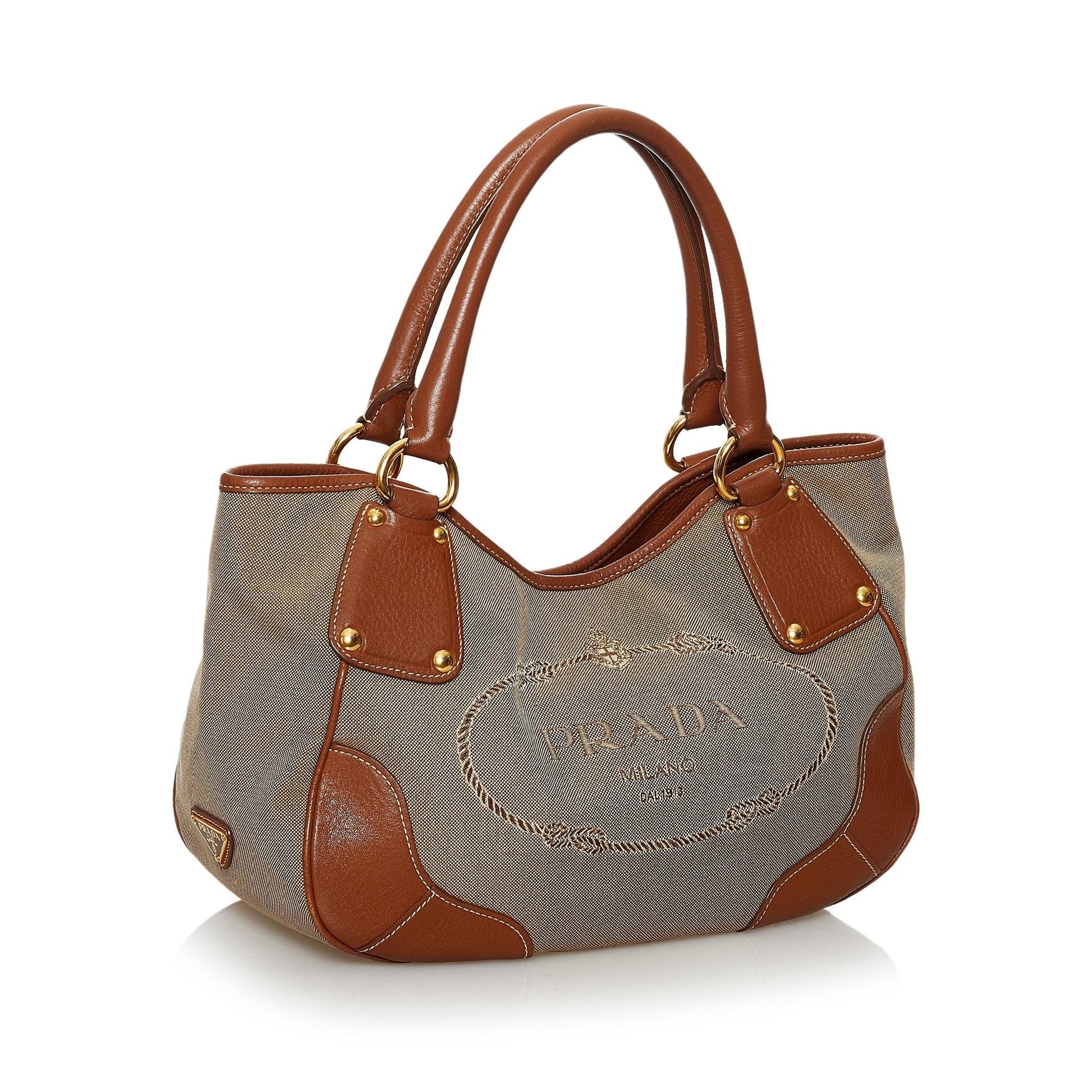 Prada Logo Canvas Shoulder Bag (SHG-30519)