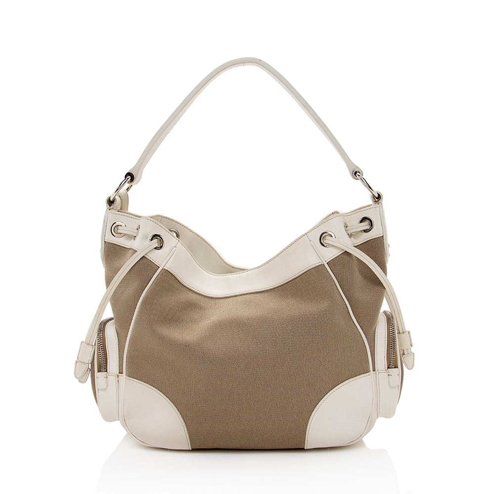 Prada Logo Jacquard Hobo (SHF-15887)
