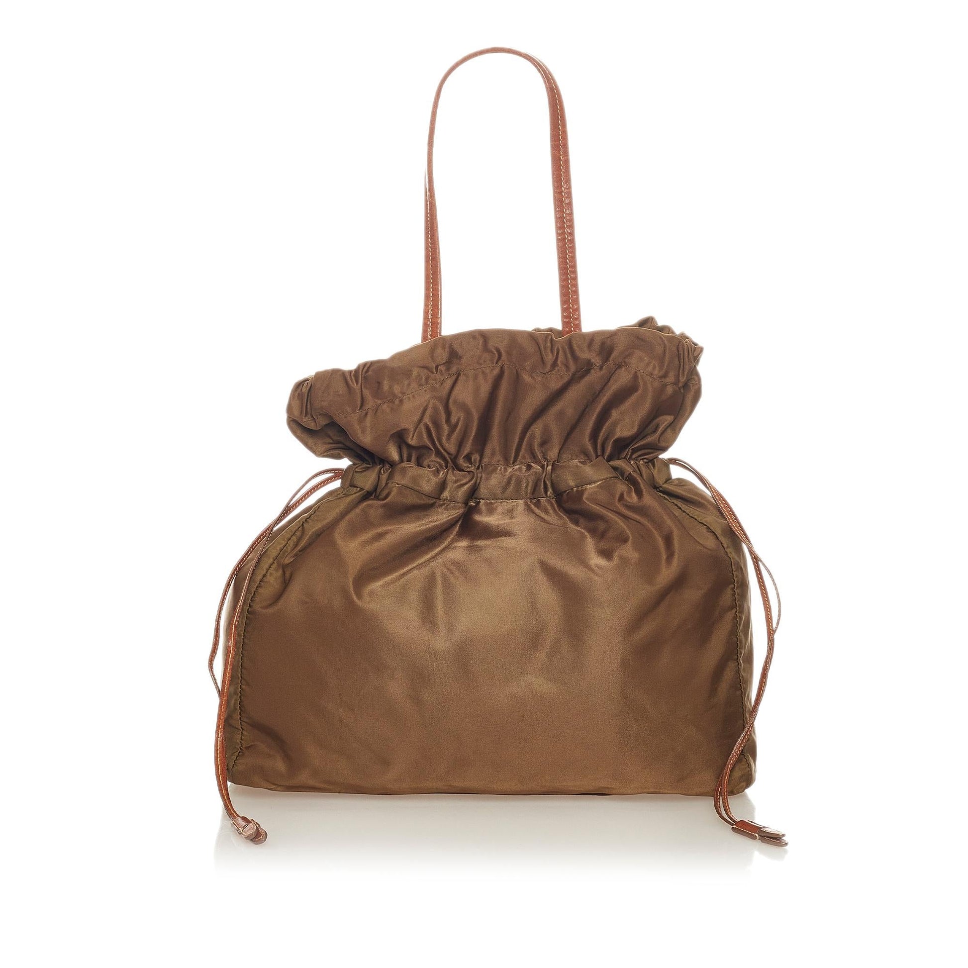 Prada Logo Tessuto Drawstring Tote Bag (SHG-27233)
