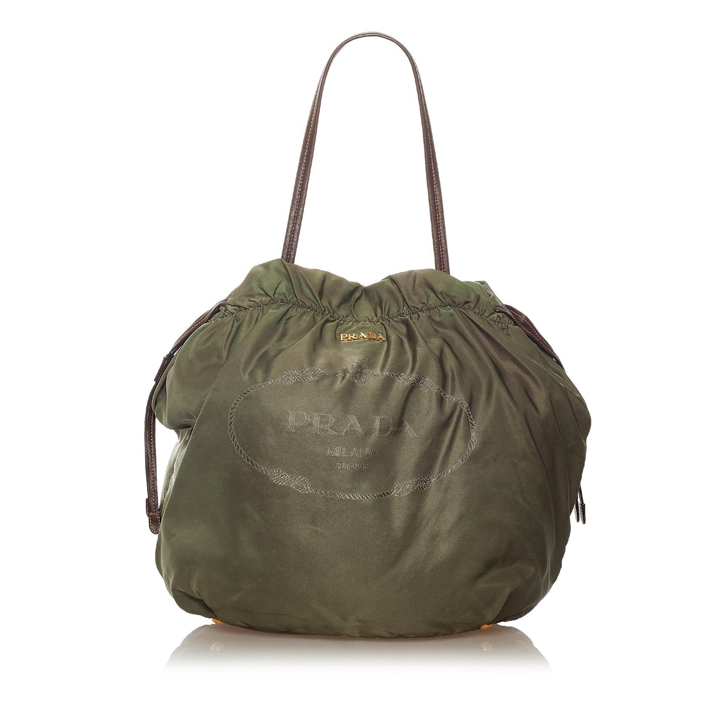 Prada Logo Tessuto Drawstring Tote Bag (SHG-27606)