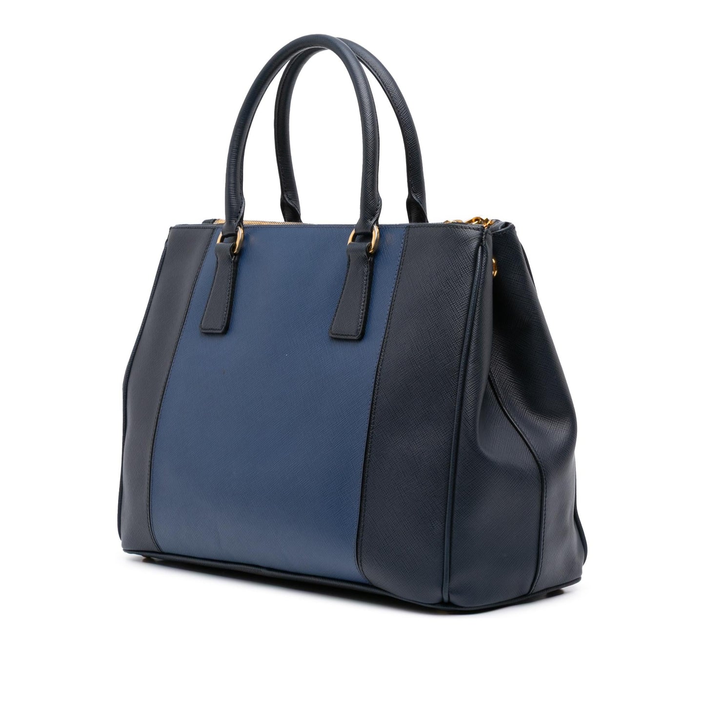 Prada Medium Bicolor Saffiano Lux Galleria Double Zip Satchel