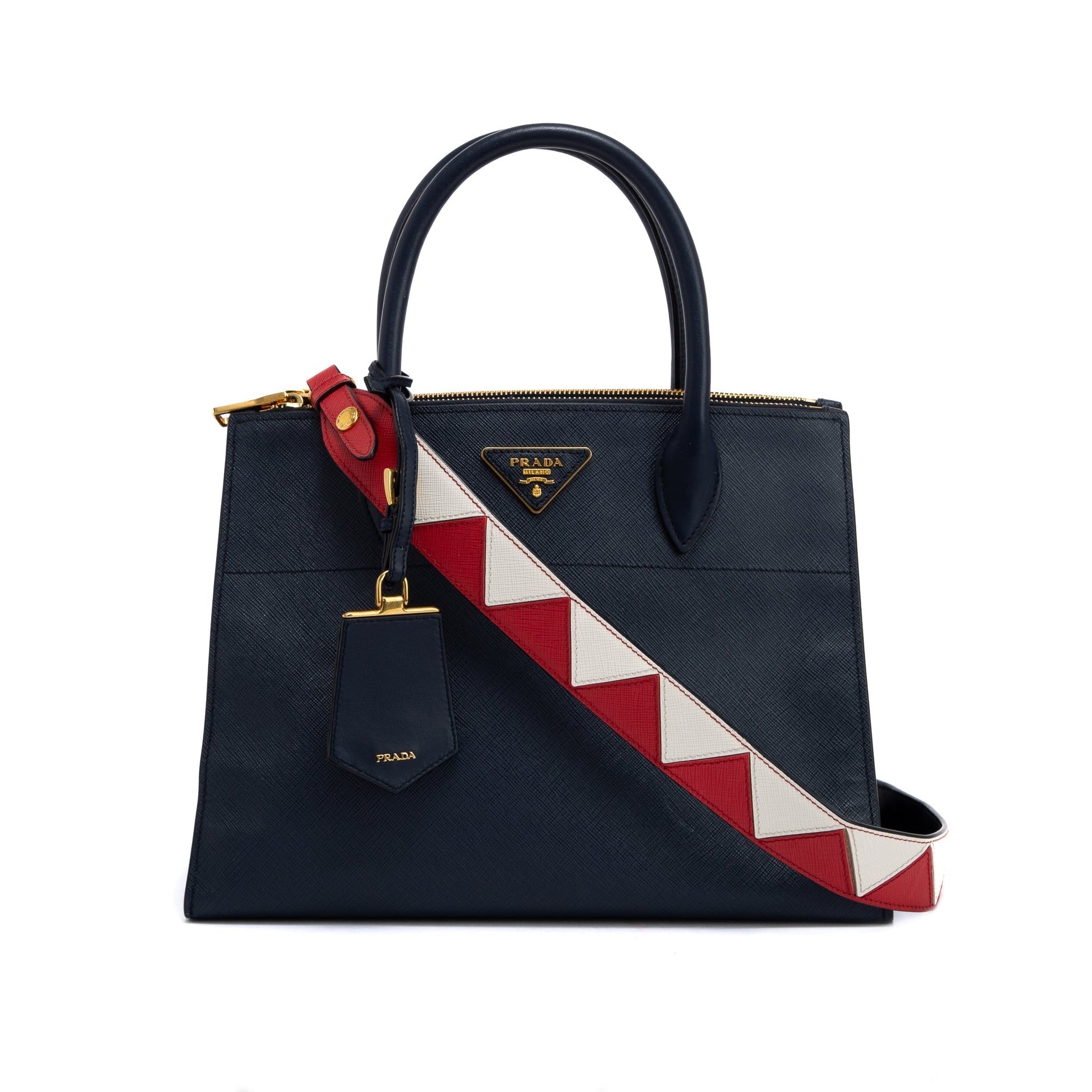 Prada Medium Saffiano & City Calf Leather Paradigme Tote