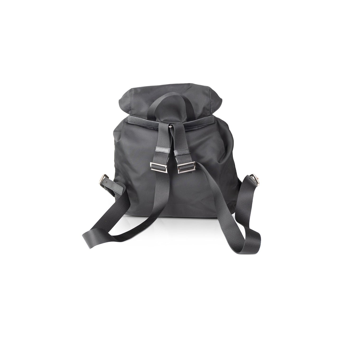 Prada Medium Saffiano Leather-Trimmed Tessuto Nylon Backpack