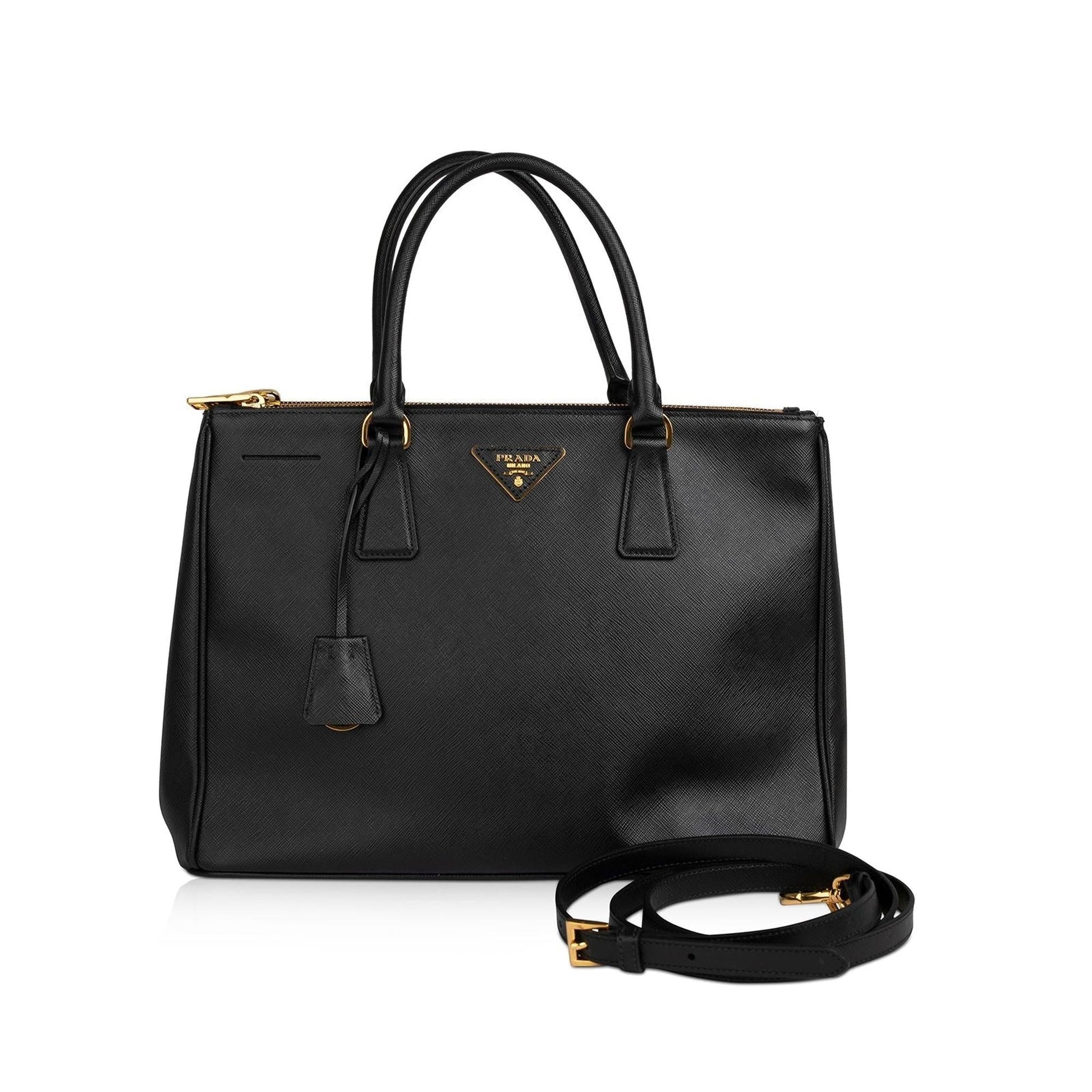 Prada Medium Saffiano Lux Double Zip Galleria Tote