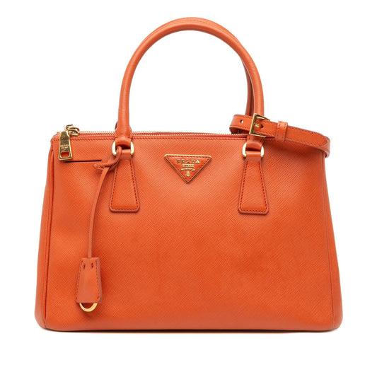 Prada Medium Saffiano Lux Galleria Double Zip Satchel