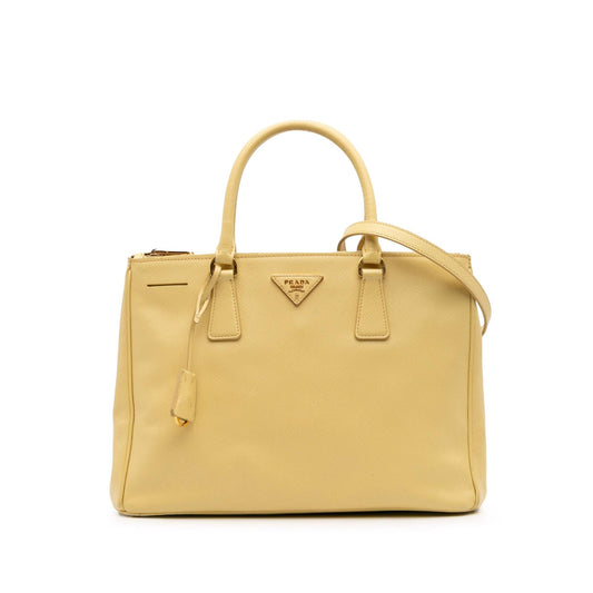 Prada Medium Saffiano Lux Galleria Double Zip Satchel