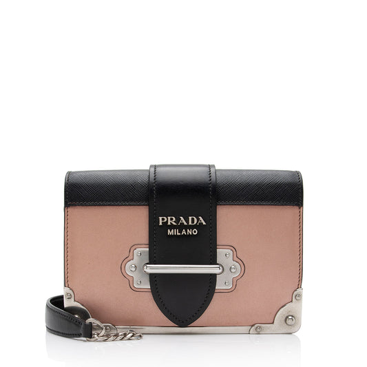 Prada Metallic Saffiano Cahier Shoulder Bag (SHF-r8TuA7)